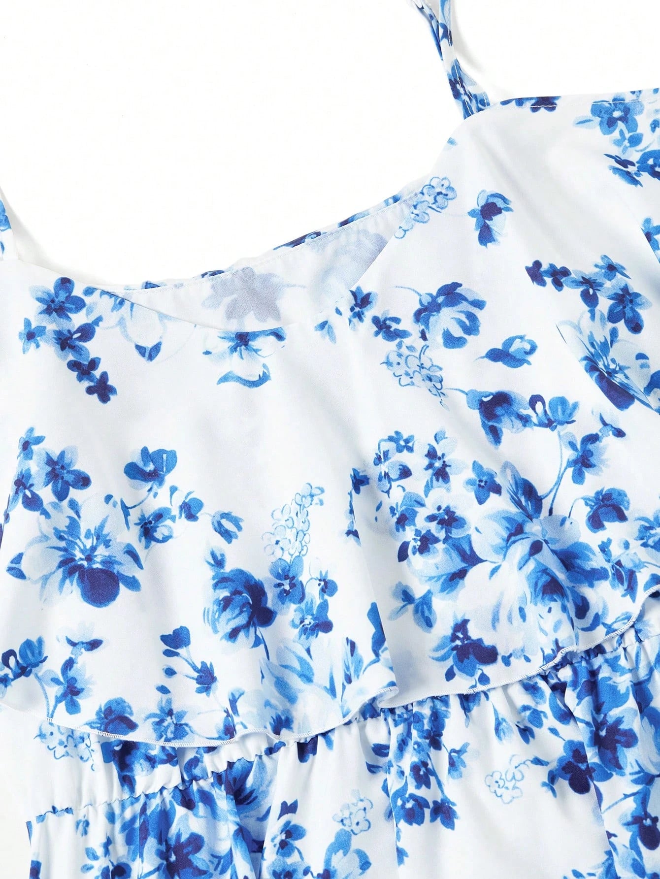 SHEIN Clasi Romantic Flower And Plant Printed Off-The-Shoulder Ruffle Strap Vacation Summer Dress Dresses Graduation,Summer Dresses For Women