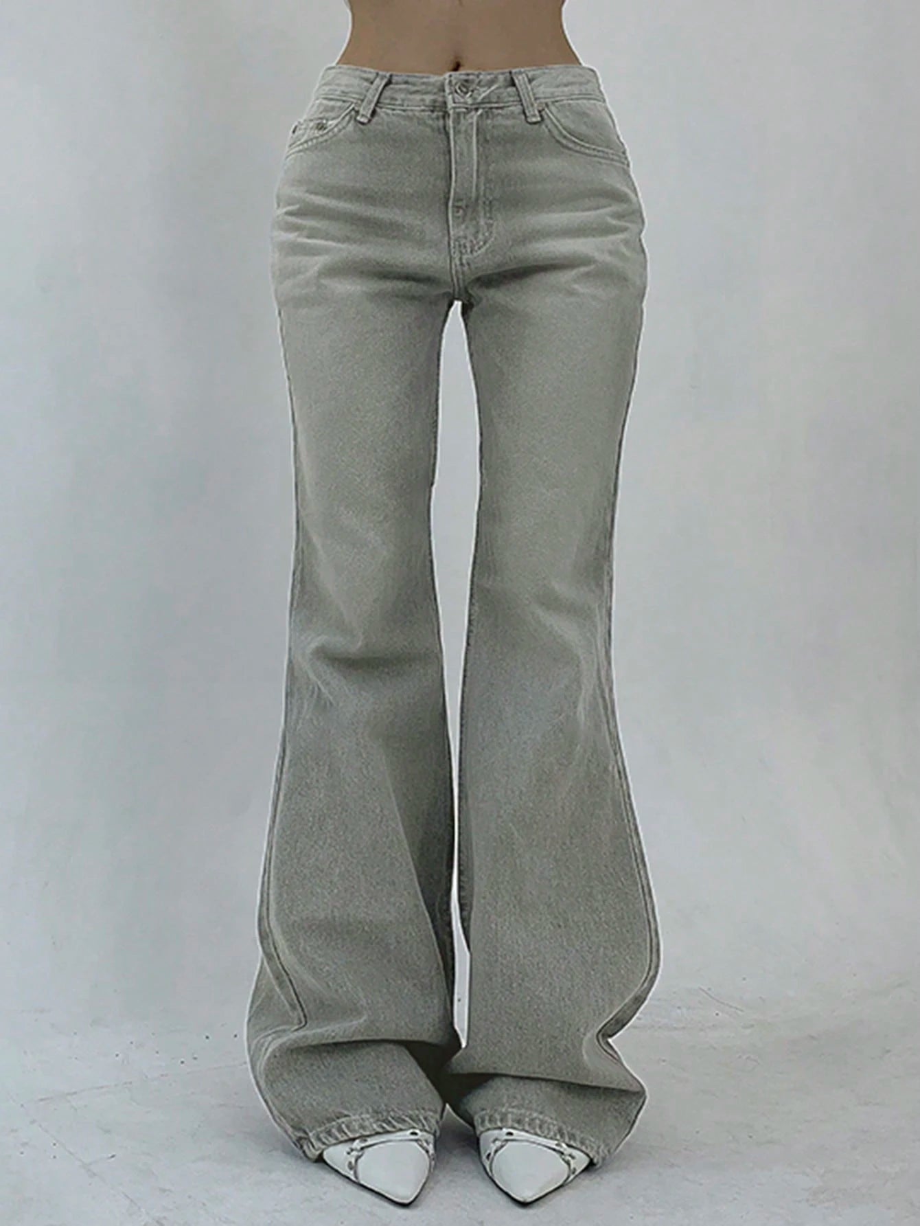 DAZY Women Casual Pocketed Denim Flared Pants