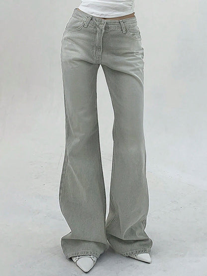 DAZY Women Casual Pocketed Denim Flared Pants