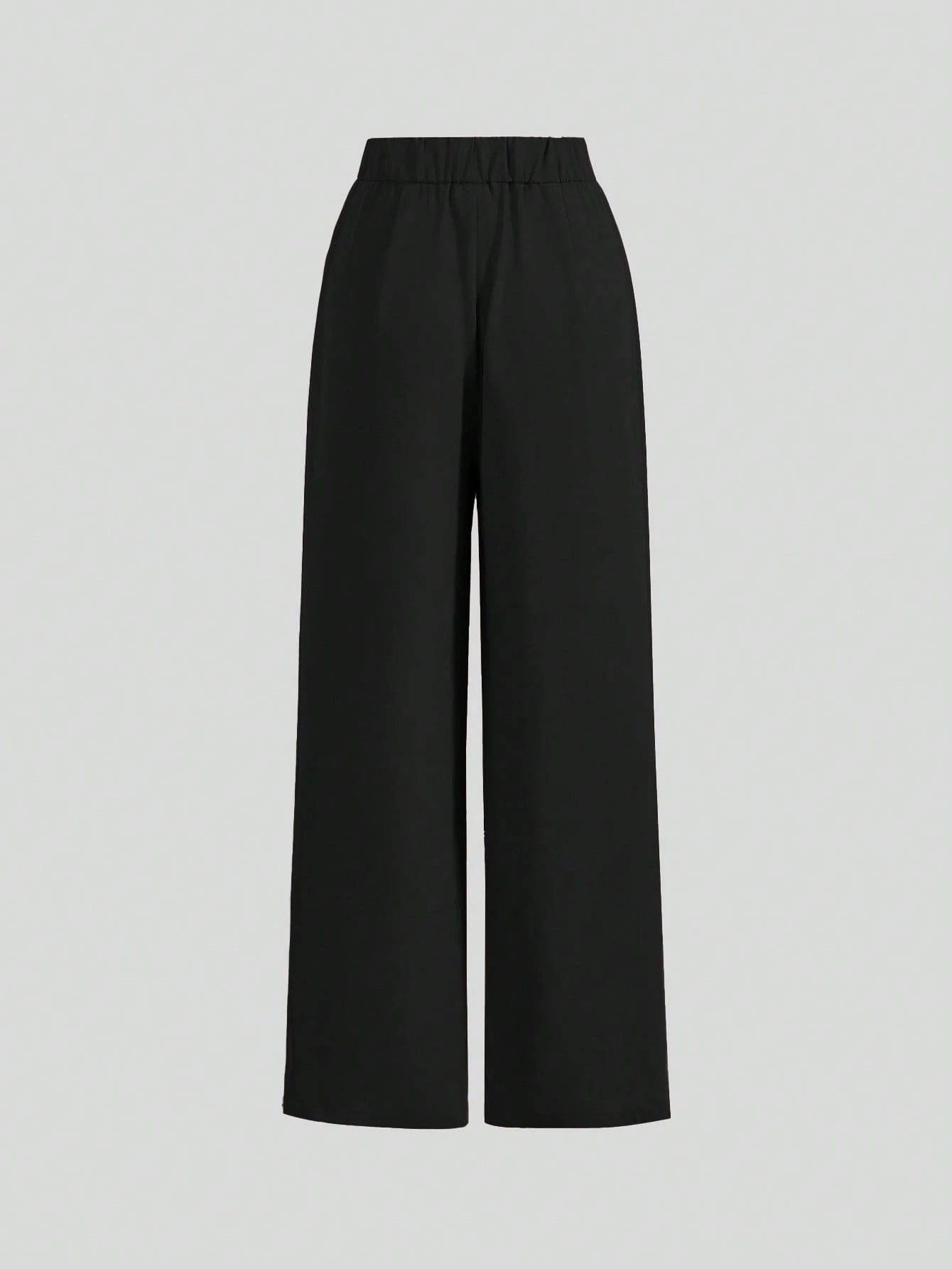 Poéselle Summer High-Waisted Pants Multi-Piece Set, Wide Leg Pants High Waist Fold Pleated Wide Leg Pants, Pants, Loose Fit, Long Pants