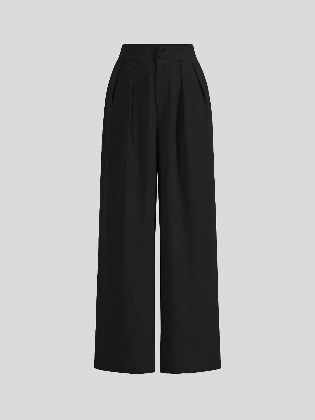 Poéselle Summer High-Waisted Pants Multi-Piece Set, Wide Leg Pants High Waist Fold Pleated Wide Leg Pants, Pants, Loose Fit, Long Pants