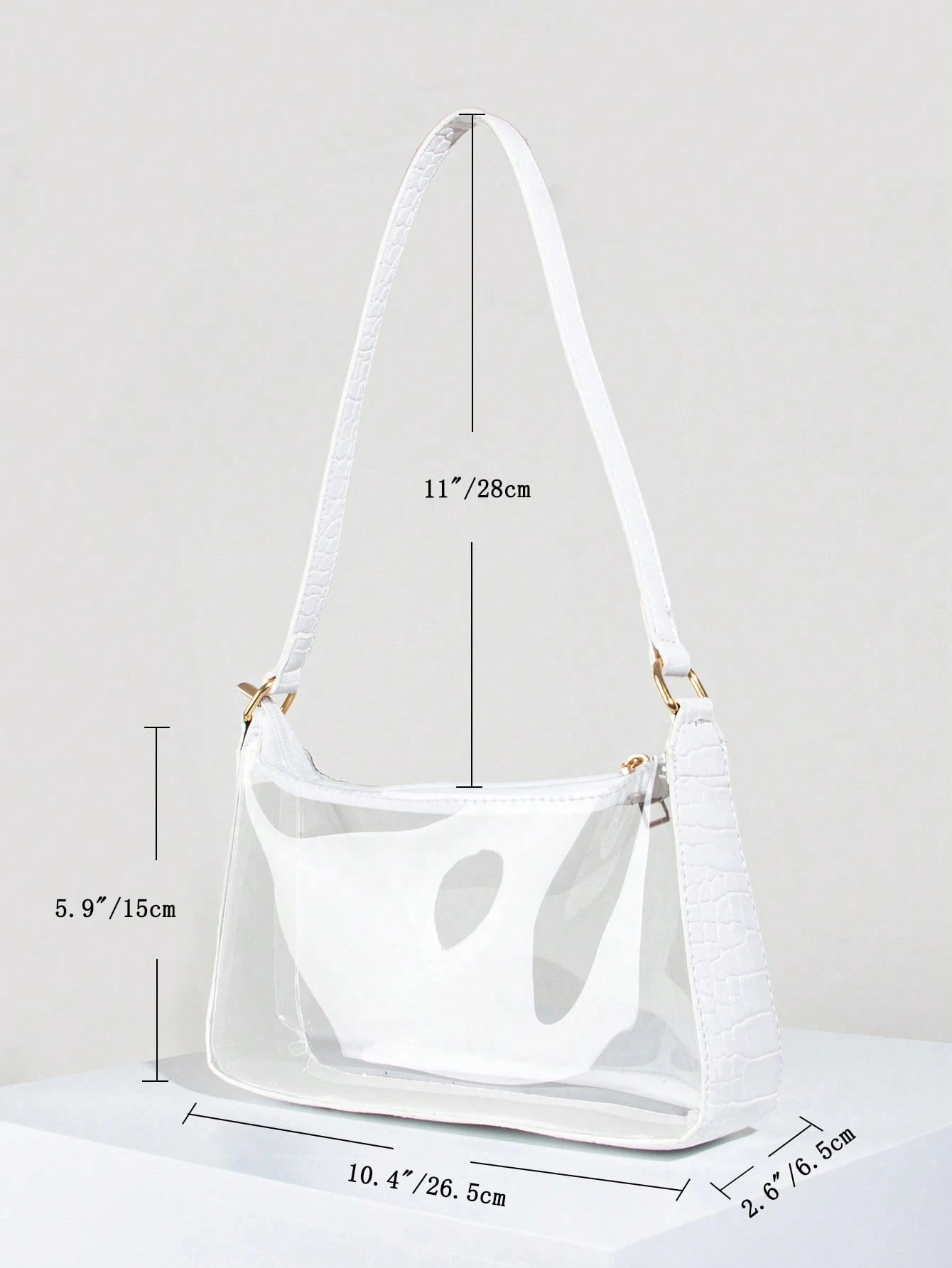 Women's Fashionable Transparent PVC Armpit Bag/Shoulder Bag For Daily Commuting