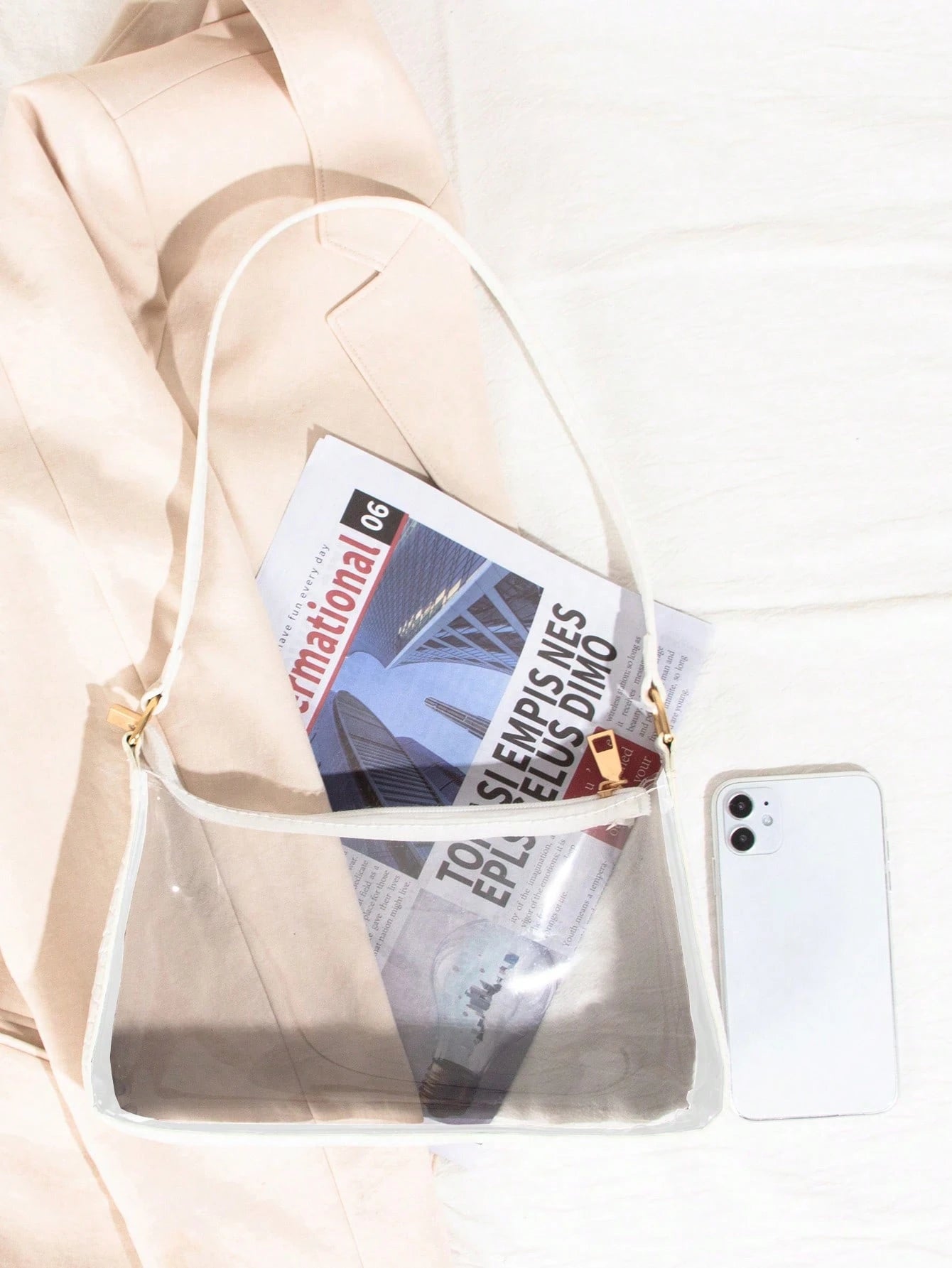 Women's Fashionable Transparent PVC Armpit Bag/Shoulder Bag For Daily Commuting