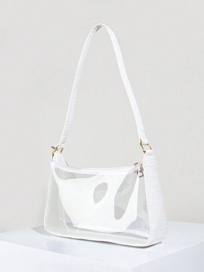 Women's Fashionable Transparent PVC Armpit Bag/Shoulder Bag For Daily Commuting