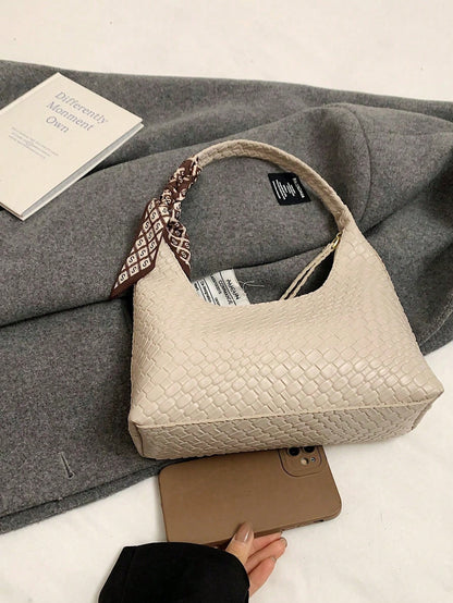 Minimalist Women's Shoulder Bag With Scarf
