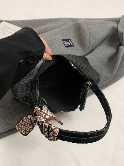 Minimalist Women's Shoulder Bag With Scarf