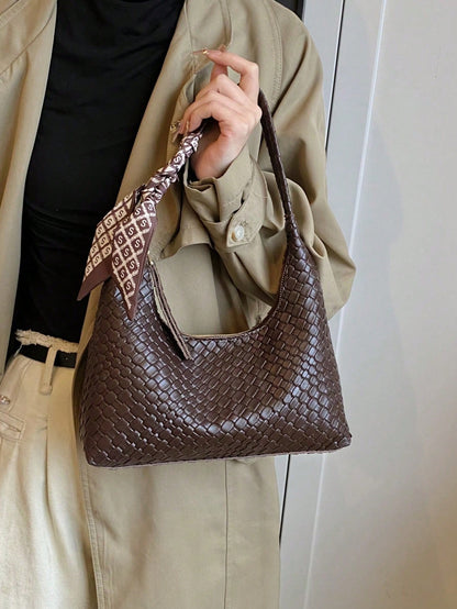 Minimalist Women's Shoulder Bag With Scarf