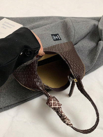 Minimalist Women's Shoulder Bag With Scarf