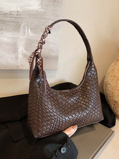 Minimalist Women's Shoulder Bag With Scarf