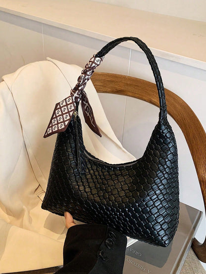 Minimalist Women's Shoulder Bag With Scarf