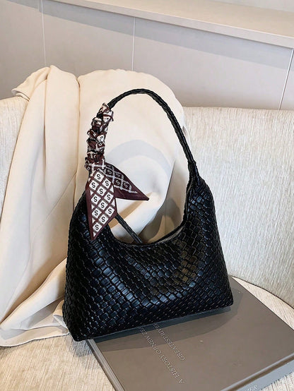 Minimalist Women's Shoulder Bag With Scarf