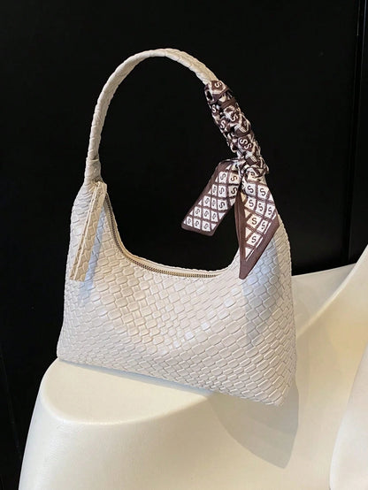 Minimalist Women's Shoulder Bag With Scarf