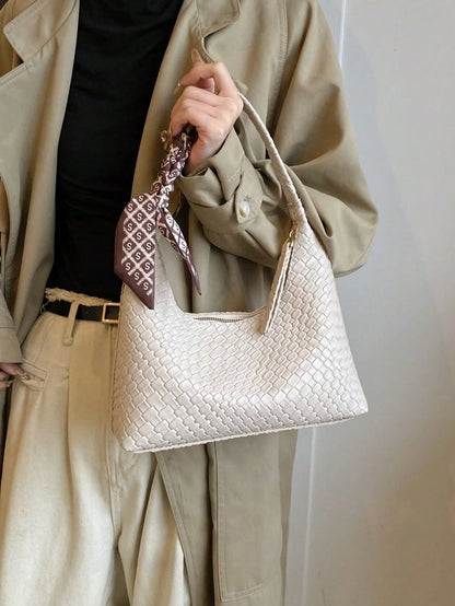 Minimalist Women's Shoulder Bag With Scarf