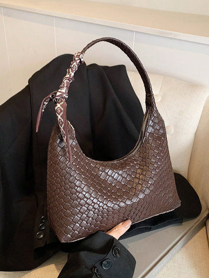 Minimalist Women's Shoulder Bag With Scarf