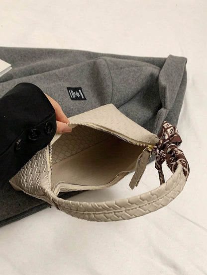 Minimalist Women's Shoulder Bag With Scarf