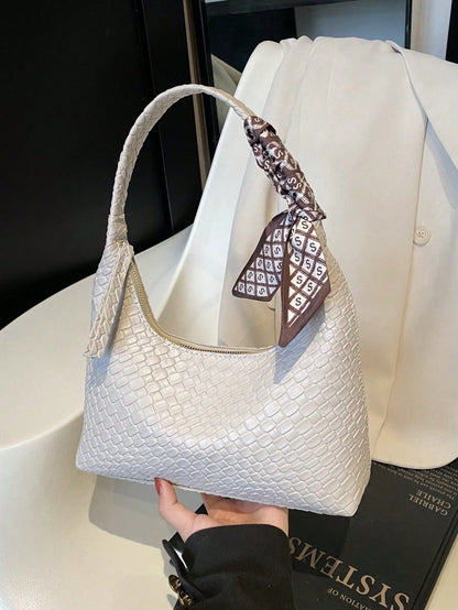 Minimalist Women's Shoulder Bag With Scarf