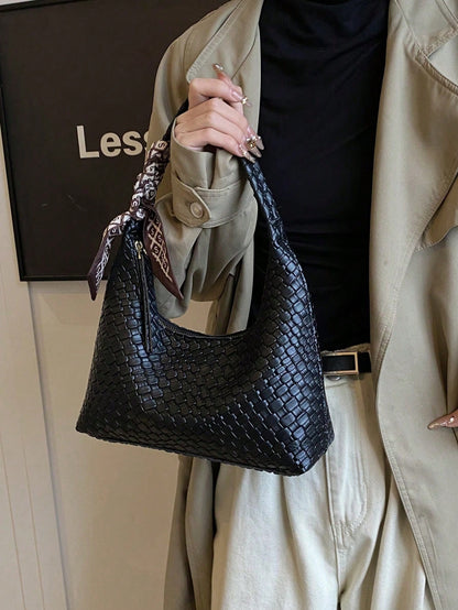 Minimalist Women's Shoulder Bag With Scarf