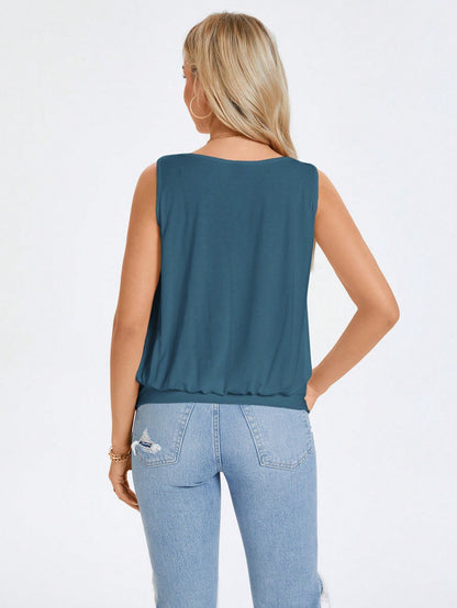 Wildy Solid Scoop Neck Tank Top