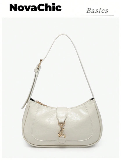 1pc Novachic Women Floral Fabric Casual Shoulder Bag, Zipper Closure, Vintage Style, Underarm Bag, Suitable For Various Occasions