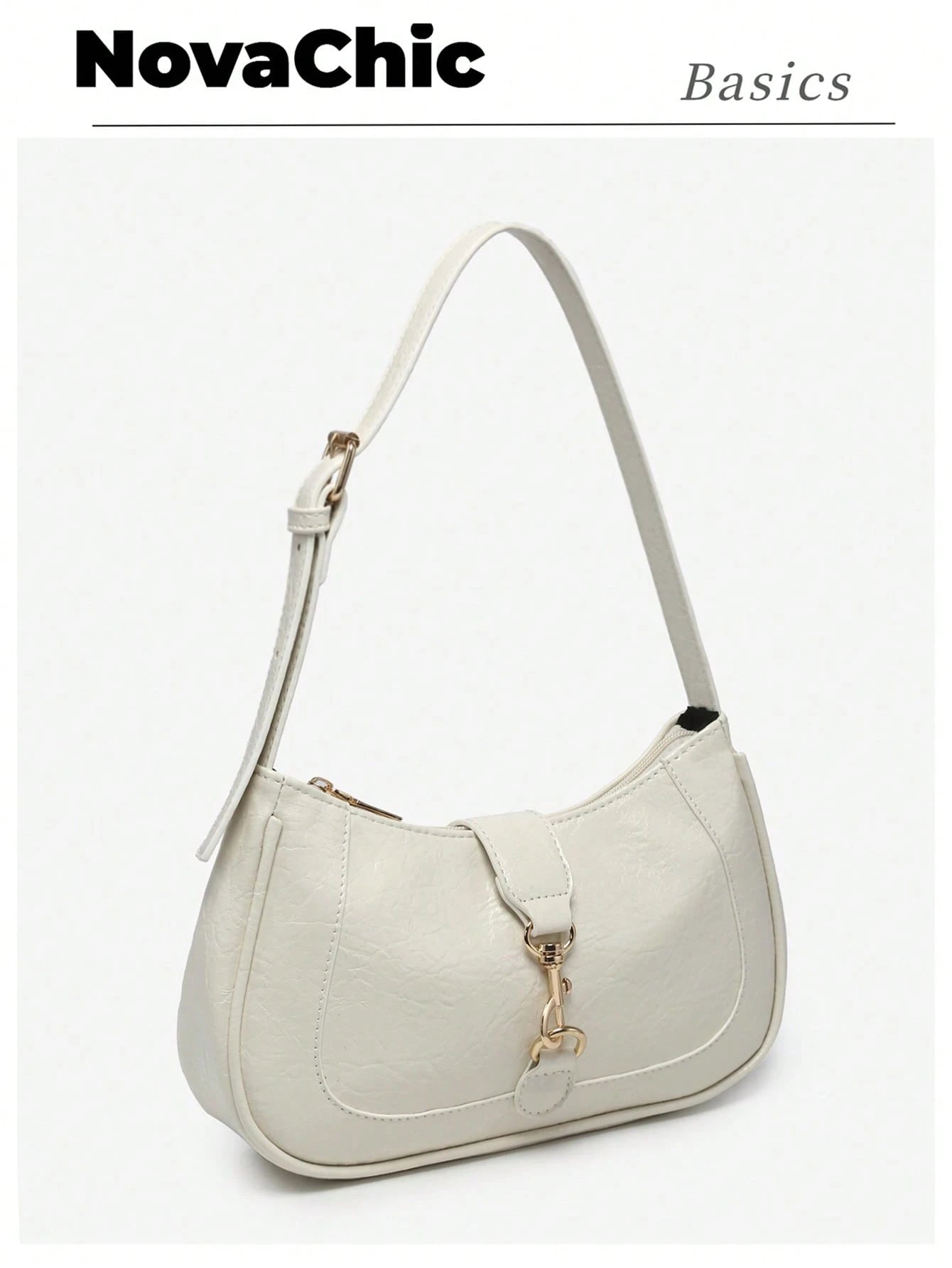 1pc Novachic Women Floral Fabric Casual Shoulder Bag, Zipper Closure, Vintage Style, Underarm Bag, Suitable For Various Occasions