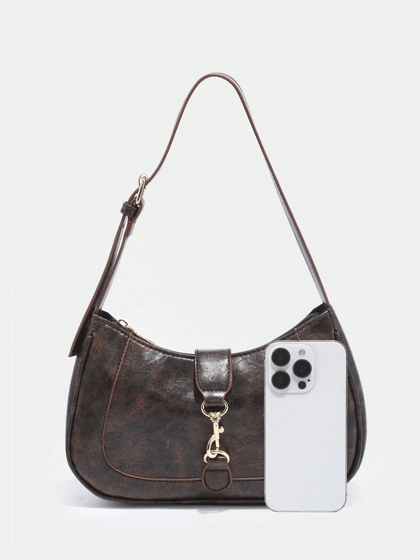 1pc Novachic Women Floral Fabric Casual Shoulder Bag, Zipper Closure, Vintage Style, Underarm Bag, Suitable For Various Occasions