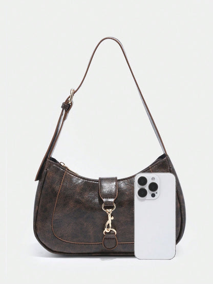 1pc Novachic Women Floral Fabric Casual Shoulder Bag, Zipper Closure, Vintage Style, Underarm Bag, Suitable For Various Occasions