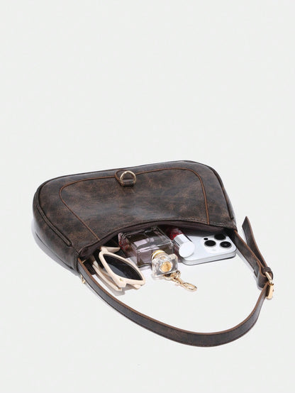 1pc Novachic Women Floral Fabric Casual Shoulder Bag, Zipper Closure, Vintage Style, Underarm Bag, Suitable For Various Occasions