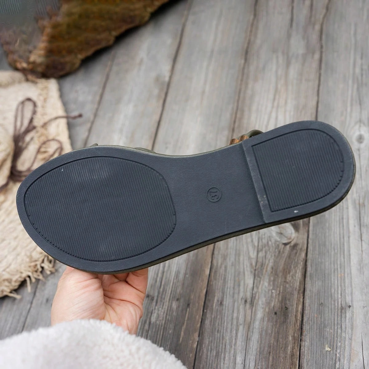 2025 New Summer Simple Versatile Open Toe Outdoor/Indoor Roman Flat Sandals