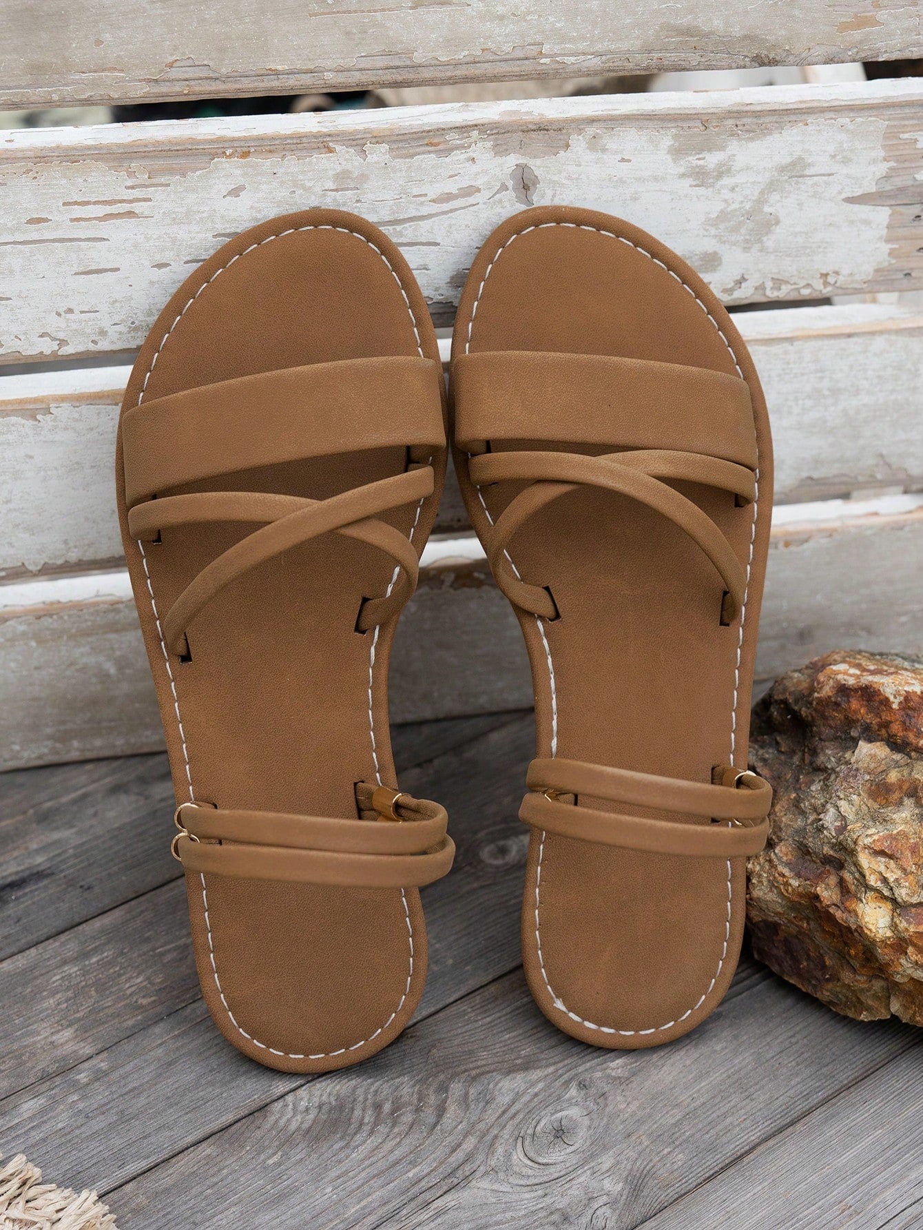 2025 New Summer Simple Versatile Open Toe Outdoor/Indoor Roman Flat Sandals