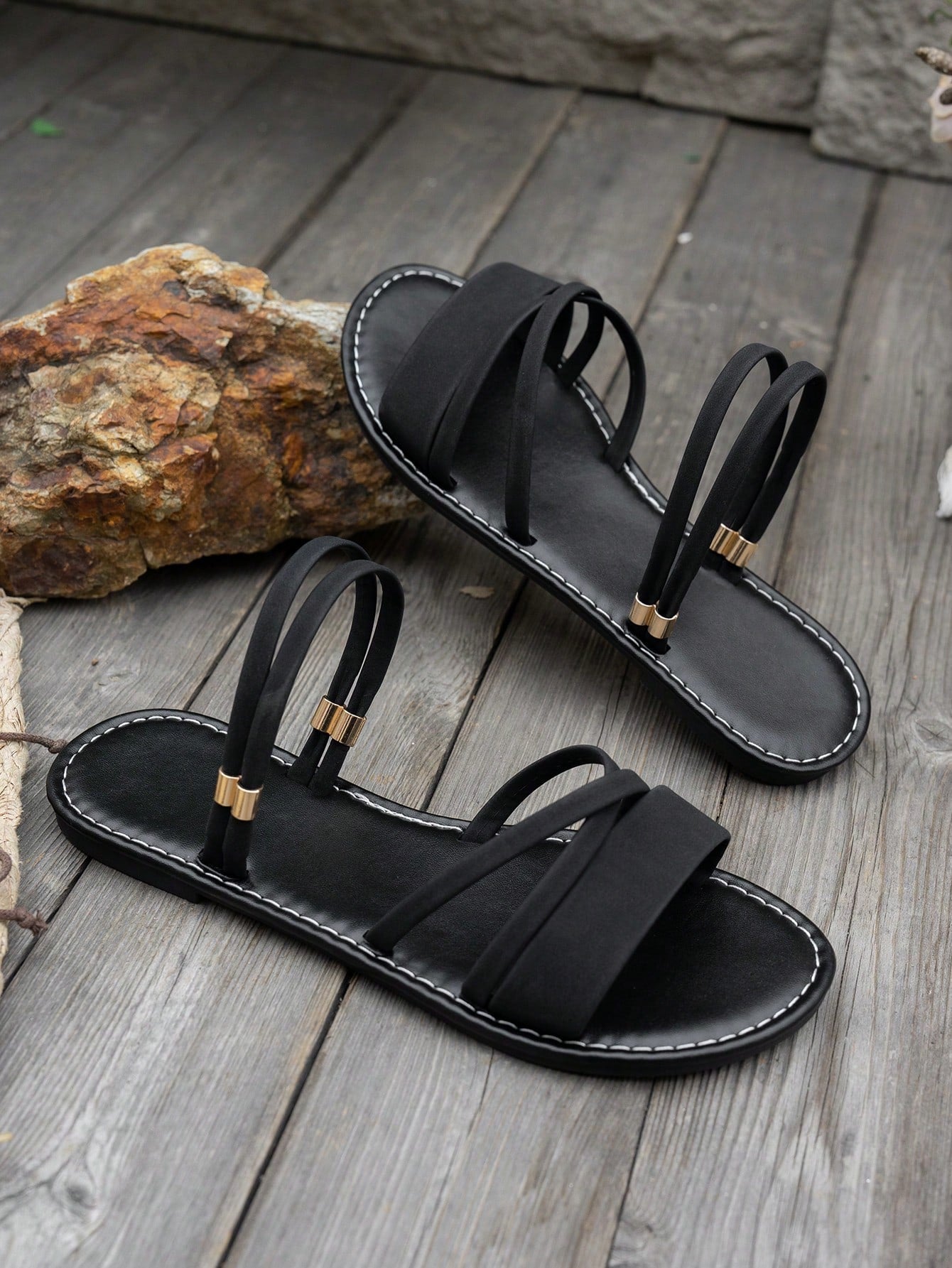 2025 New Summer Simple Versatile Open Toe Outdoor/Indoor Roman Flat Sandals
