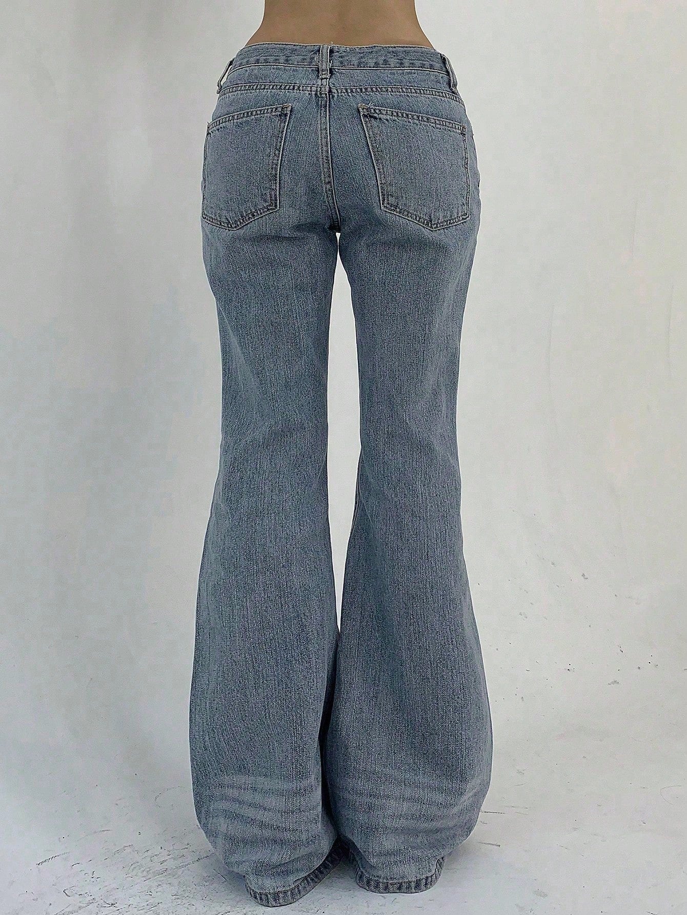 DAZY Women Casual Pocketed Denim Flared Pants