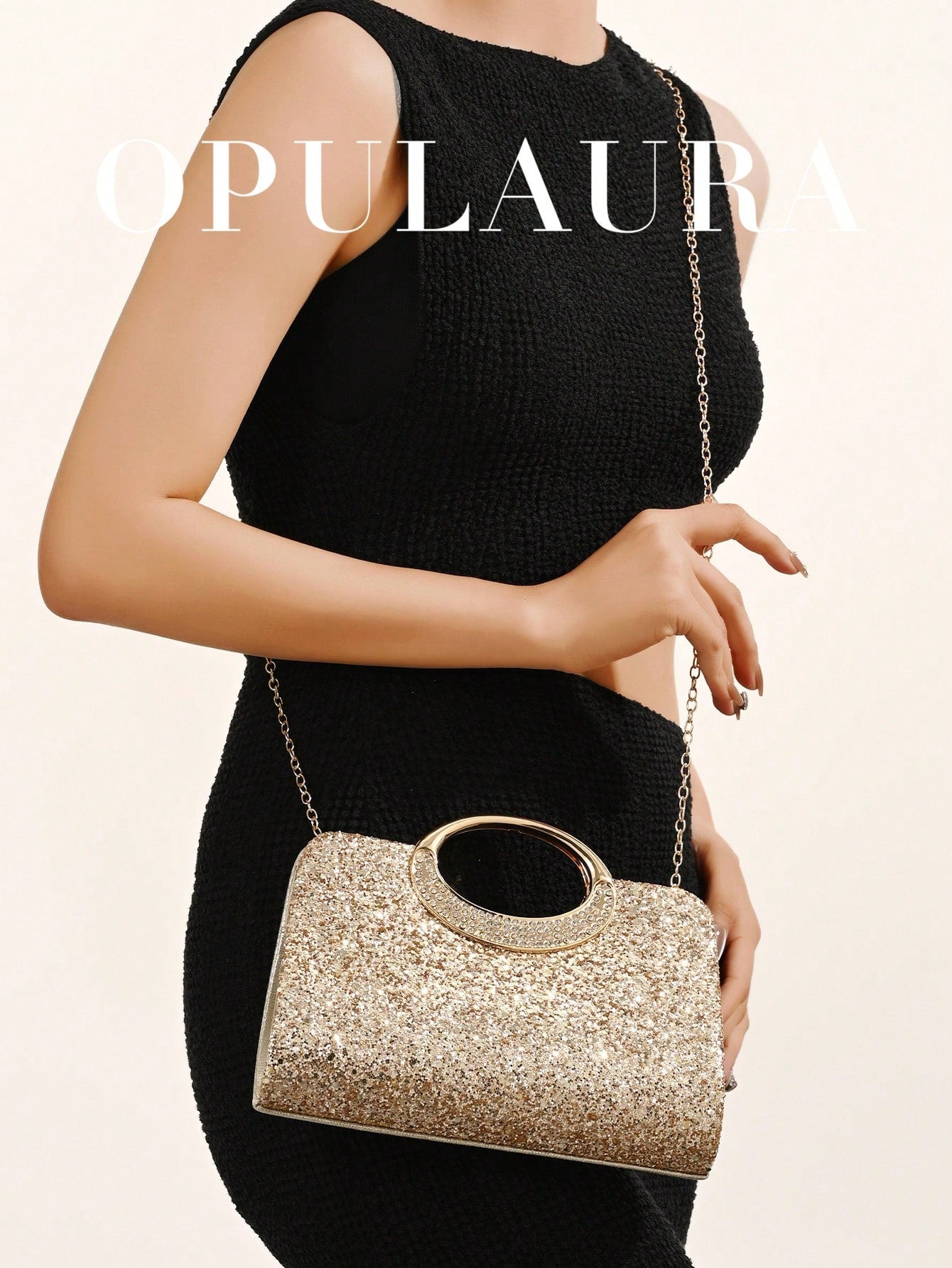 OpulAura Women's Fashion Sparkling Crystal Rhinestone Evening Clutch Bag, Glitzy Luxury Diamond Studded Formal Dress Purse, Suitable For Gala, Party, Birthday, Wedding, As Birthday Gift