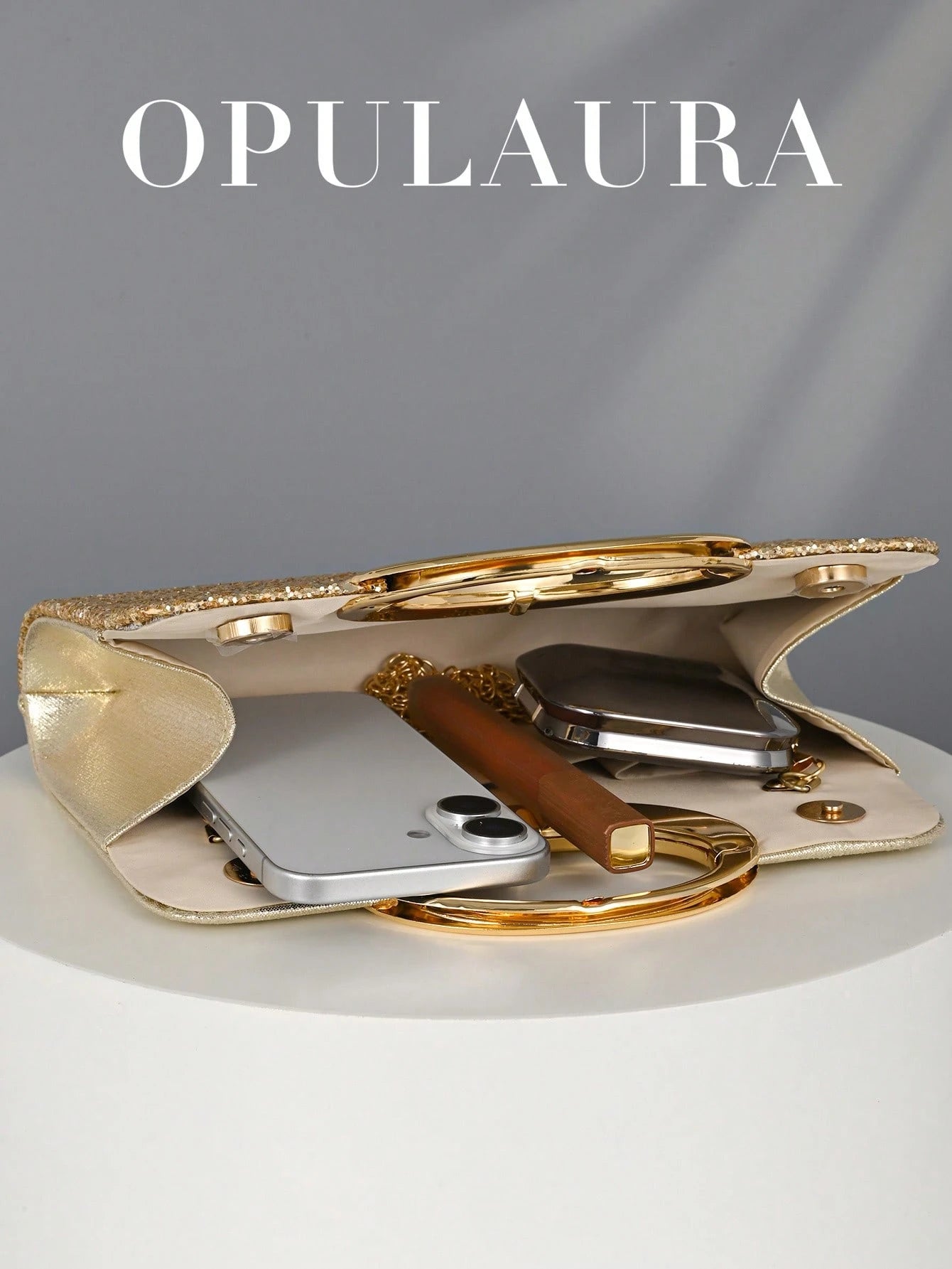 OpulAura Women's Fashion Sparkling Crystal Rhinestone Evening Clutch Bag, Glitzy Luxury Diamond Studded Formal Dress Purse, Suitable For Gala, Party, Birthday, Wedding, As Birthday Gift