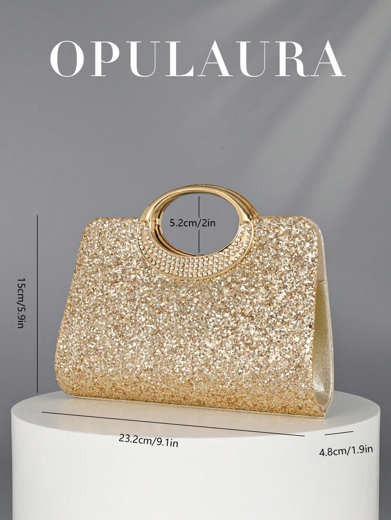 OpulAura Women's Fashion Sparkling Crystal Rhinestone Evening Clutch Bag, Glitzy Luxury Diamond Studded Formal Dress Purse, Suitable For Gala, Party, Birthday, Wedding, As Birthday Gift