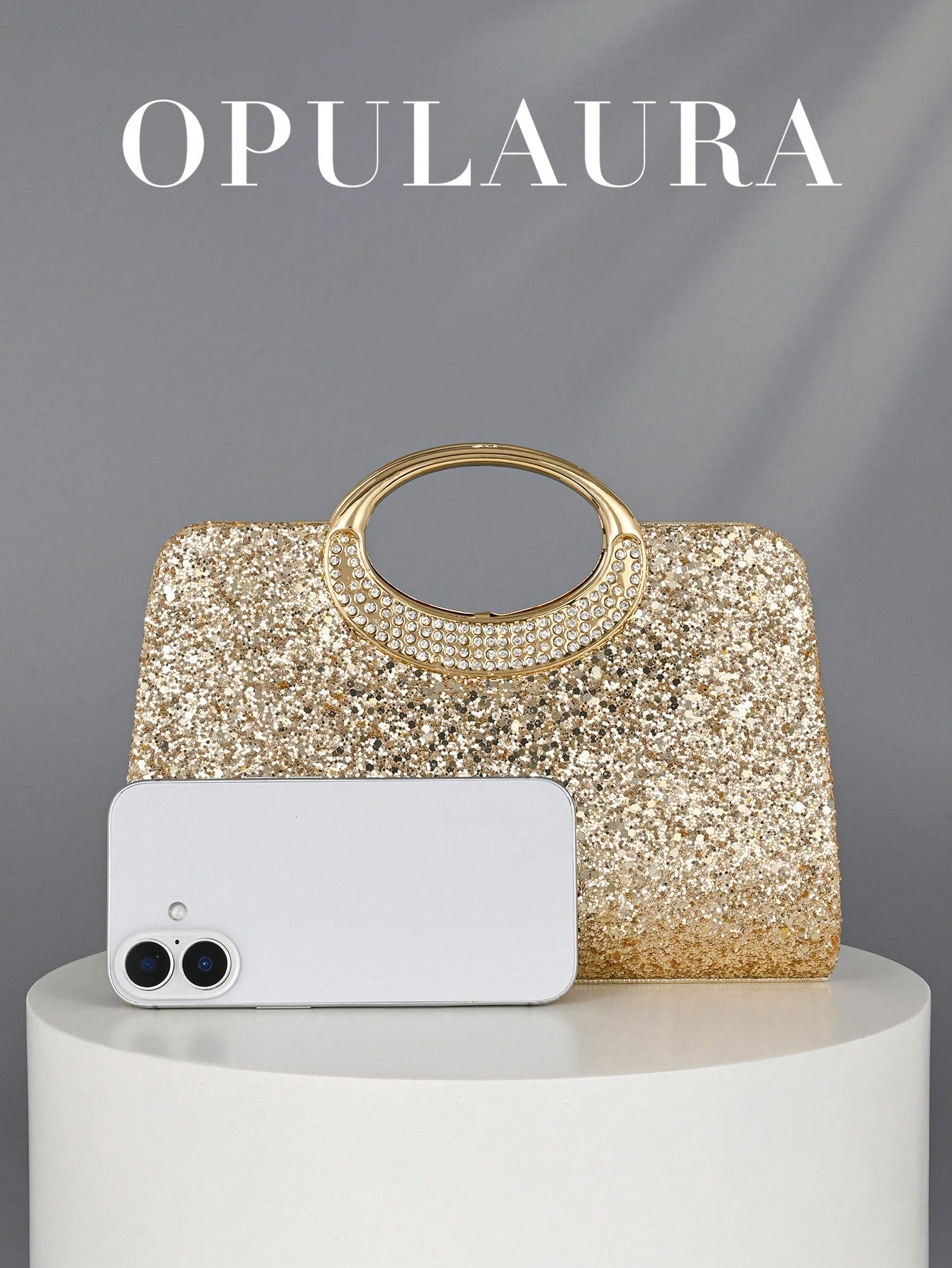 OpulAura Women's Fashion Sparkling Crystal Rhinestone Evening Clutch Bag, Glitzy Luxury Diamond Studded Formal Dress Purse, Suitable For Gala, Party, Birthday, Wedding, As Birthday Gift