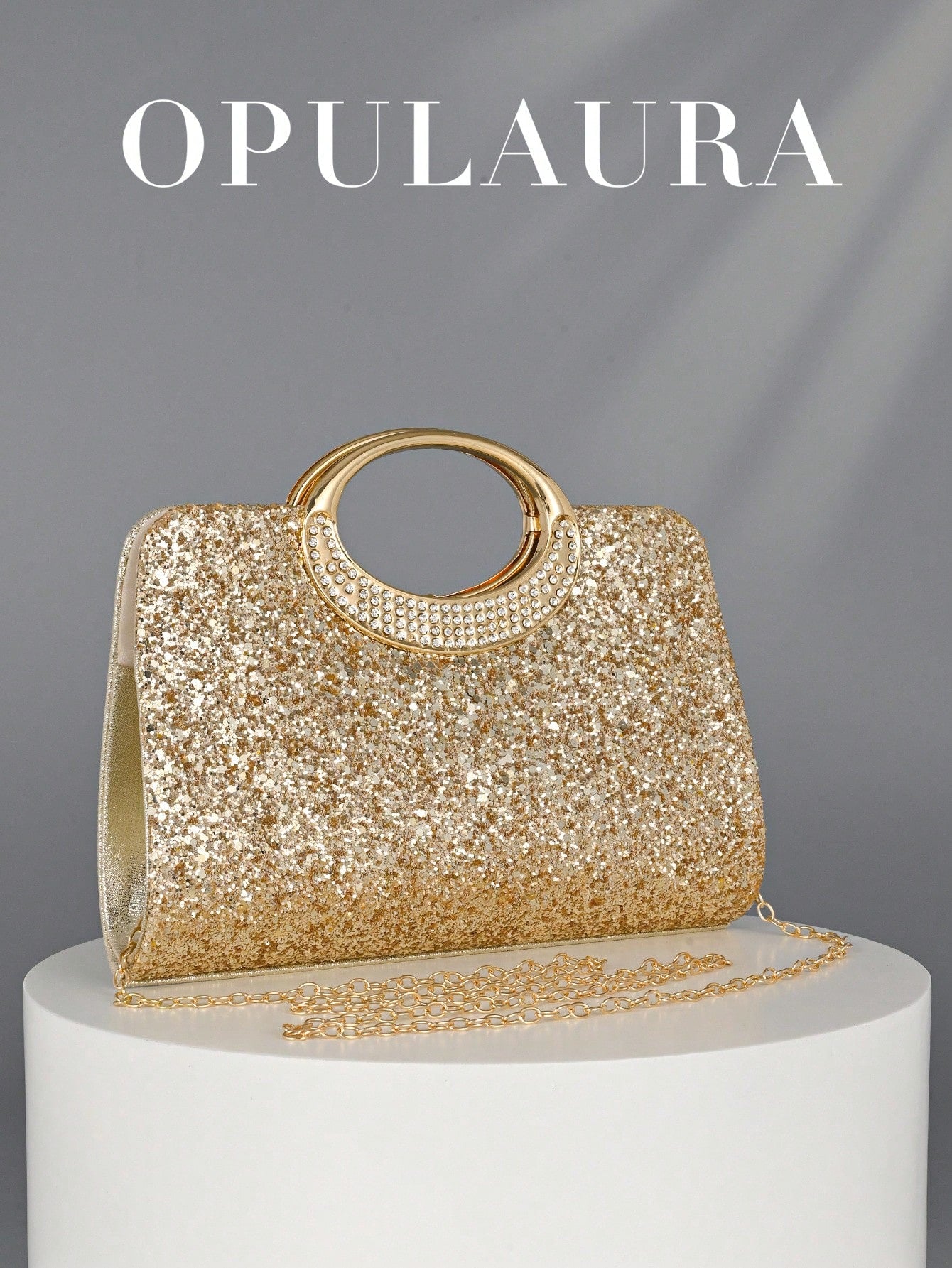 OpulAura Women's Fashion Sparkling Crystal Rhinestone Evening Clutch Bag, Glitzy Luxury Diamond Studded Formal Dress Purse, Suitable For Gala, Party, Birthday, Wedding, As Birthday Gift