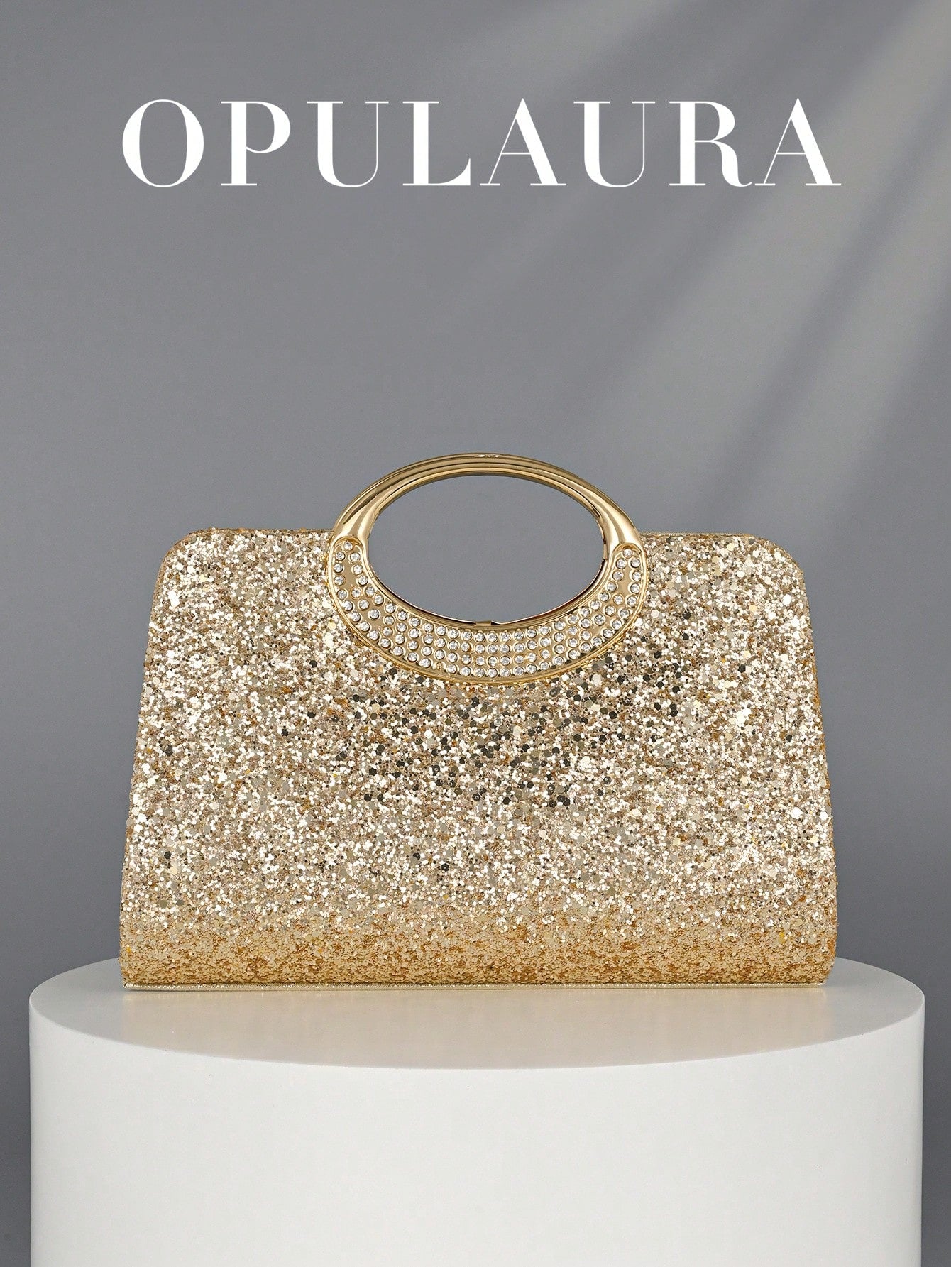 OpulAura Women's Fashion Sparkling Crystal Rhinestone Evening Clutch Bag, Glitzy Luxury Diamond Studded Formal Dress Purse, Suitable For Gala, Party, Birthday, Wedding, As Birthday Gift