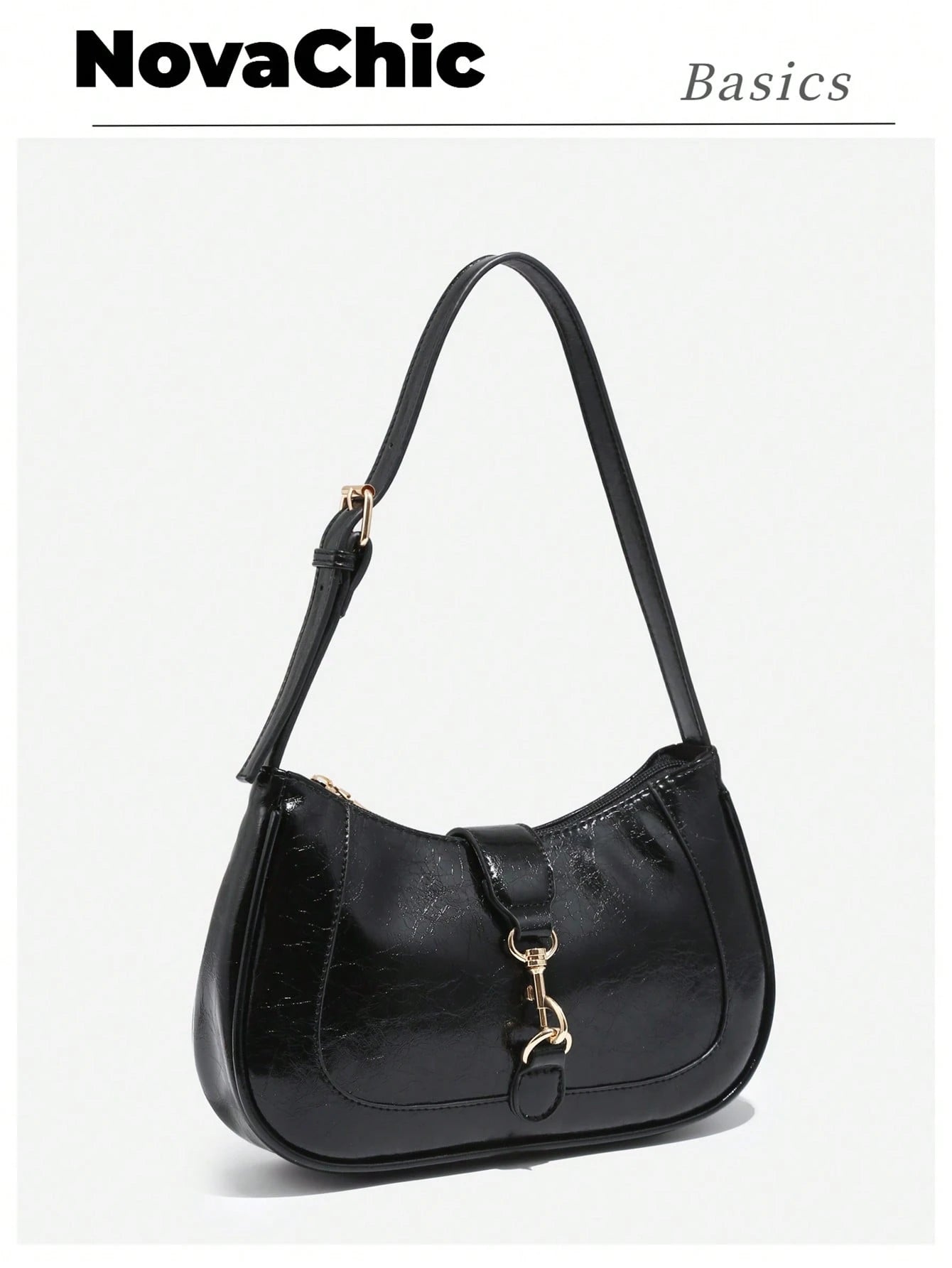 1pc Novachic Women Floral Fabric Casual Shoulder Bag, Zipper Closure, Vintage Style, Underarm Bag, Suitable For Various Occasions