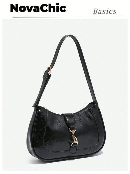 1pc Novachic Women Floral Fabric Casual Shoulder Bag, Zipper Closure, Vintage Style, Underarm Bag, Suitable For Various Occasions