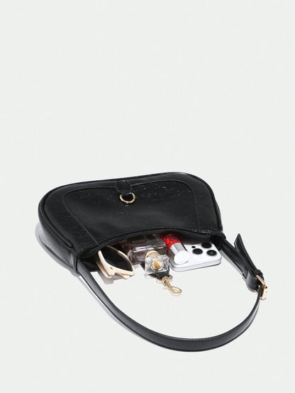 1pc Novachic Women Floral Fabric Casual Shoulder Bag, Zipper Closure, Vintage Style, Underarm Bag, Suitable For Various Occasions