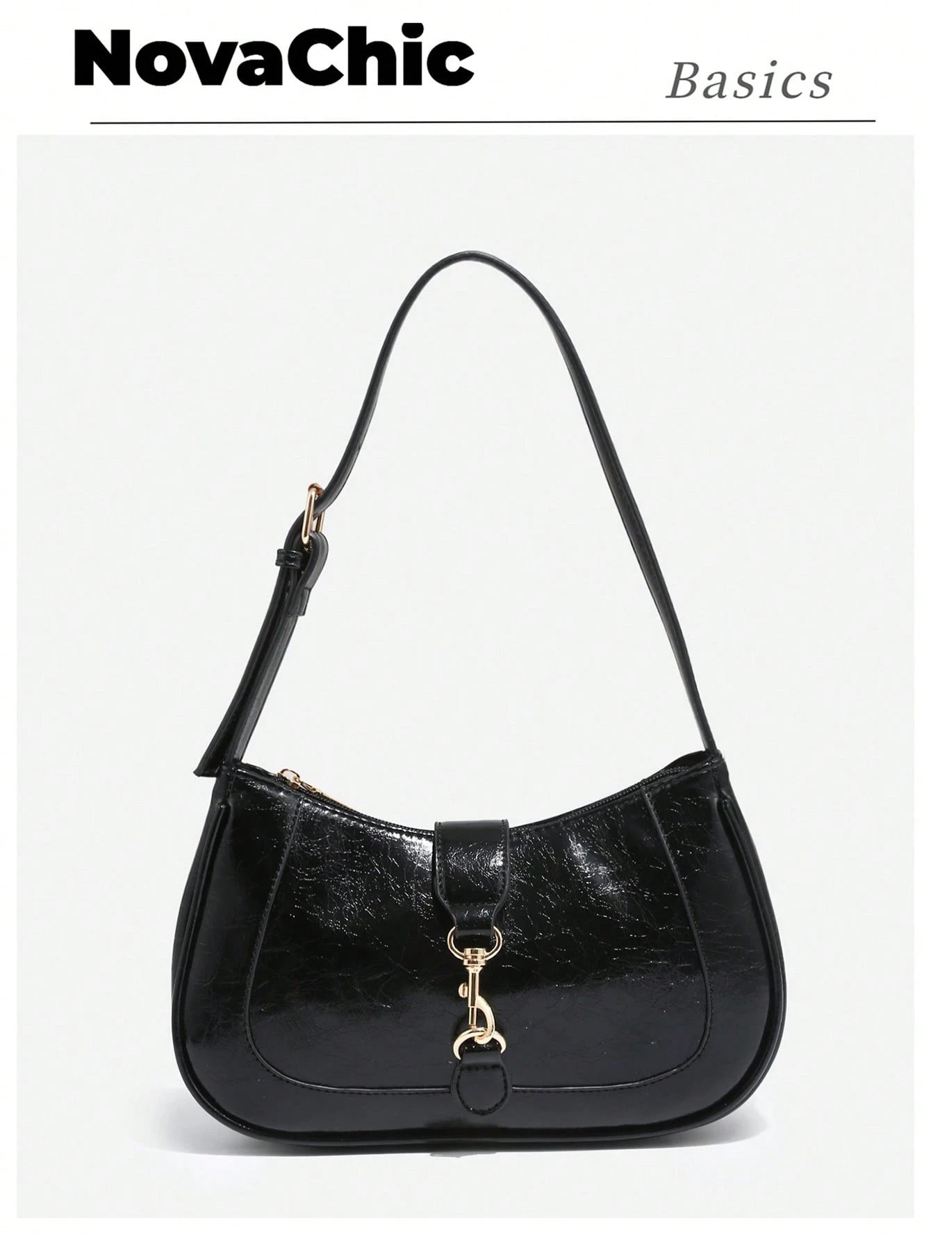 1pc Novachic Women Floral Fabric Casual Shoulder Bag, Zipper Closure, Vintage Style, Underarm Bag, Suitable For Various Occasions