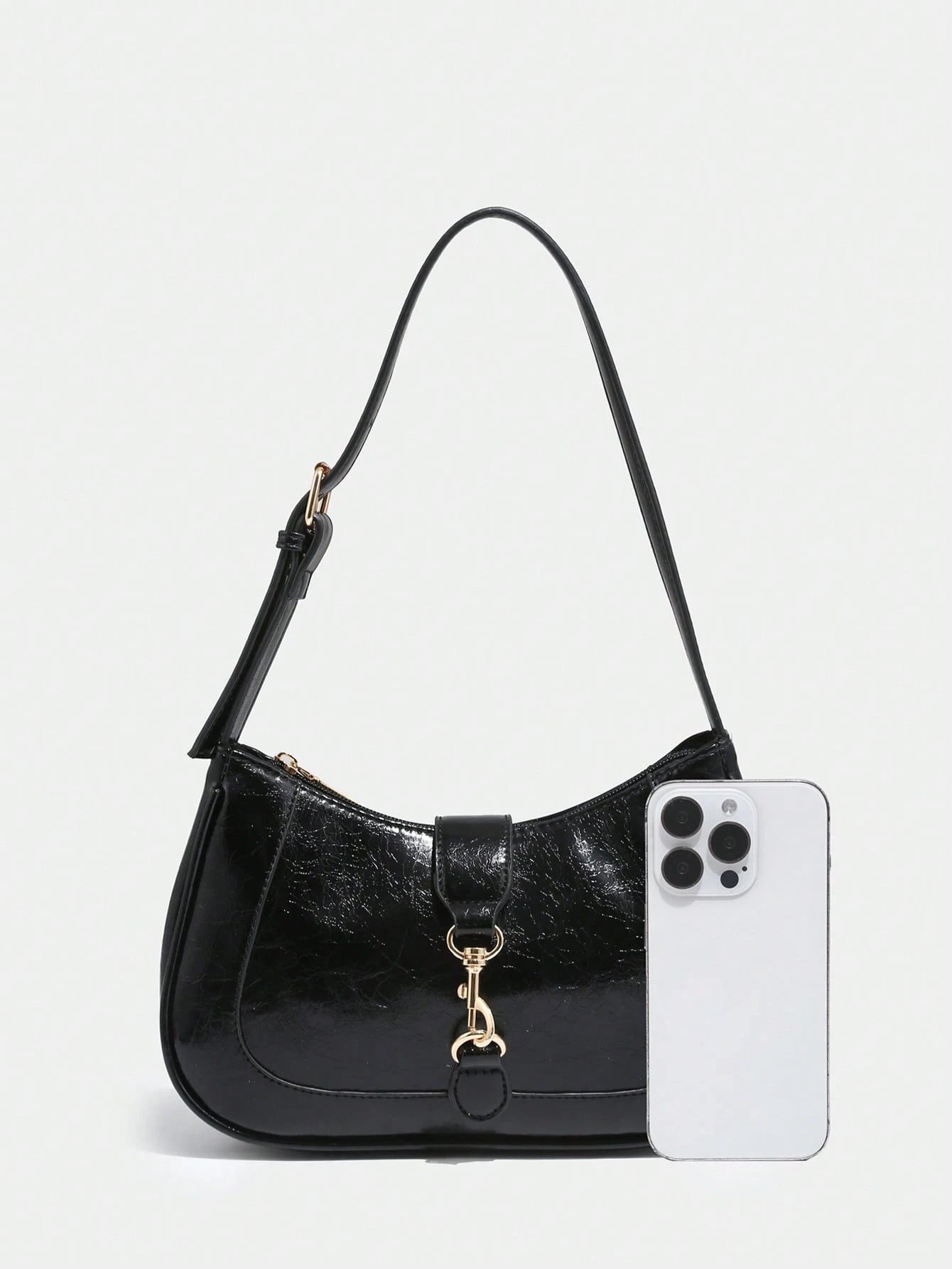 1pc Novachic Women Floral Fabric Casual Shoulder Bag, Zipper Closure, Vintage Style, Underarm Bag, Suitable For Various Occasions