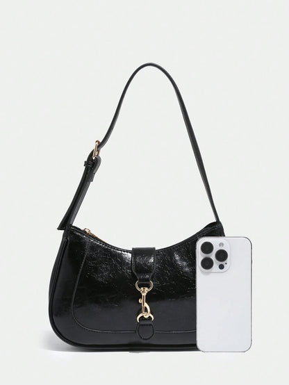 1pc Novachic Women Floral Fabric Casual Shoulder Bag, Zipper Closure, Vintage Style, Underarm Bag, Suitable For Various Occasions