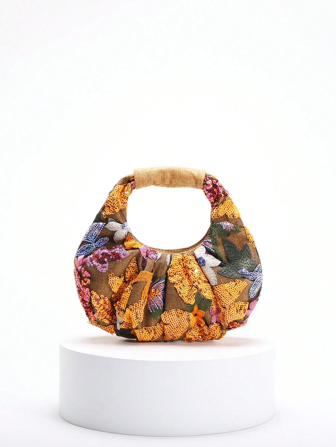 2024 Spring New Arrival Women Handbag, One Piece Of Solid Color Pearl Glossy PU Cloud Bag, Fashionable And Concise Stitching Design With Elegant Elegant For Lady, Foldable And Wrinkled Bag Style.