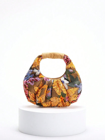 2024 Spring New Arrival Women Handbag, One Piece Of Solid Color Pearl Glossy PU Cloud Bag, Fashionable And Concise Stitching Design With Elegant Elegant For Lady, Foldable And Wrinkled Bag Style.