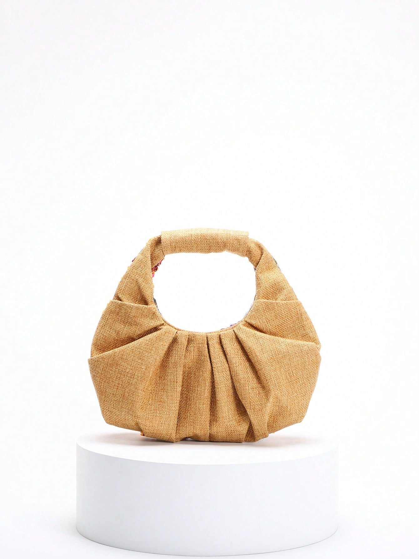 2024 Spring New Arrival Women Handbag, One Piece Of Solid Color Pearl Glossy PU Cloud Bag, Fashionable And Concise Stitching Design With Elegant Elegant For Lady, Foldable And Wrinkled Bag Style.