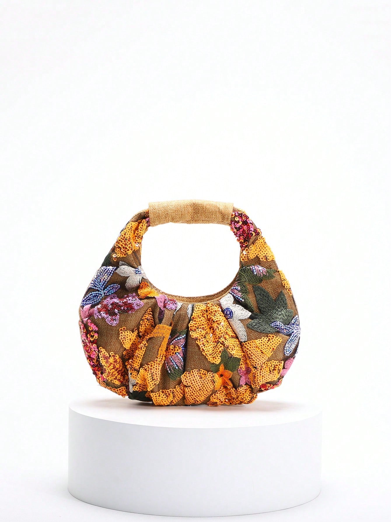 2024 Spring New Arrival Women Handbag, One Piece Of Solid Color Pearl Glossy PU Cloud Bag, Fashionable And Concise Stitching Design With Elegant Elegant For Lady, Foldable And Wrinkled Bag Style.