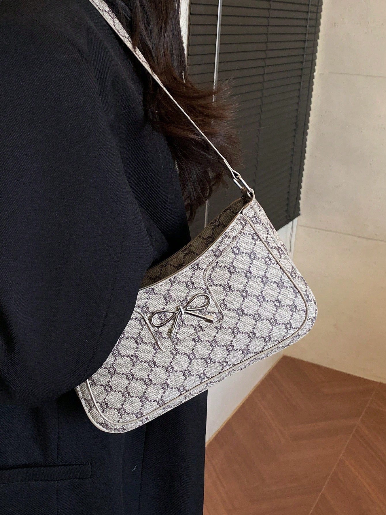 Elegant Crescent-Shaped Underarm Shoulder Bag For Women, Chic Casual Fashion, Solid Color Underarm Bag
