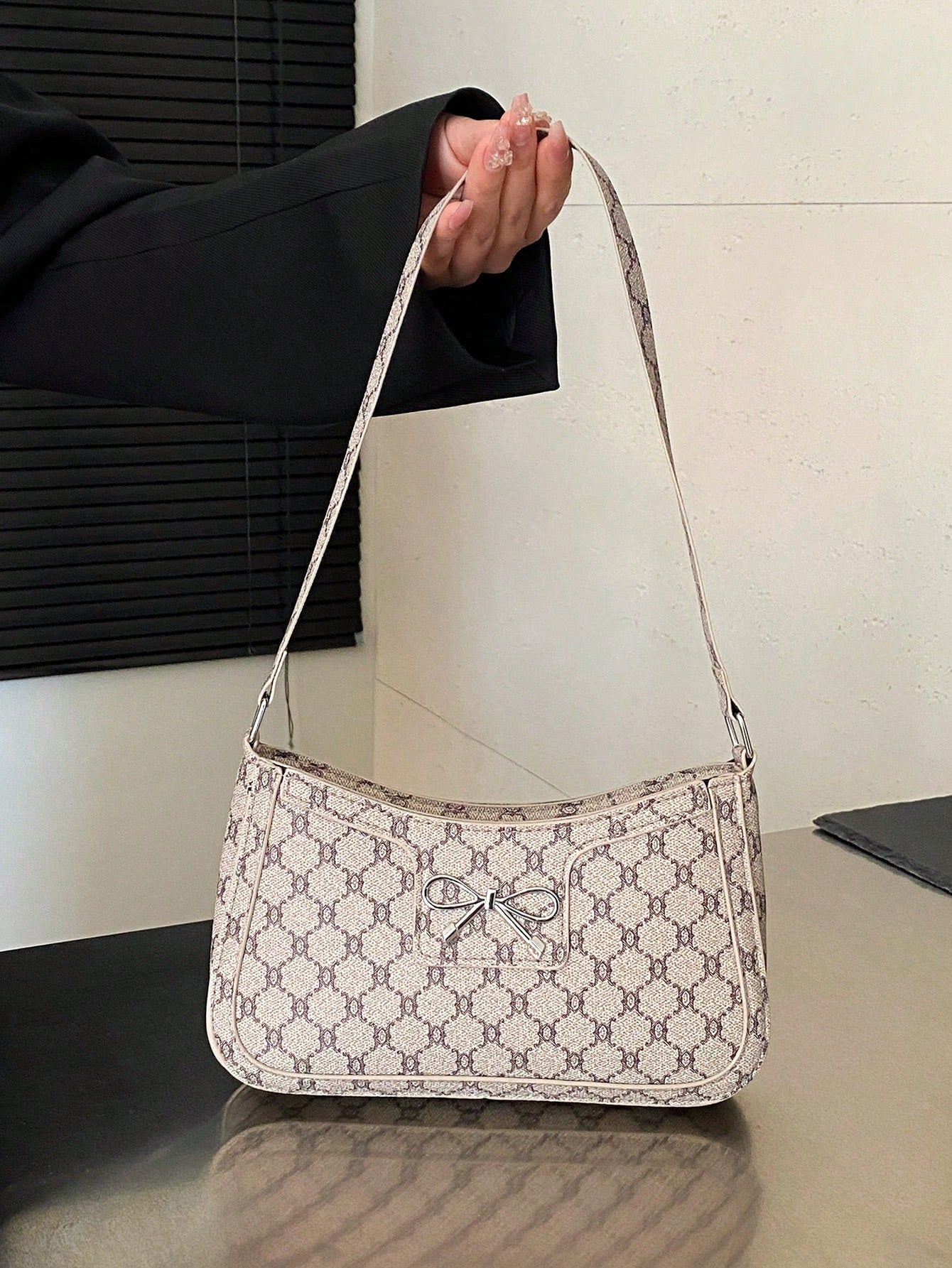 Elegant Crescent-Shaped Underarm Shoulder Bag For Women, Chic Casual Fashion, Solid Color Underarm Bag