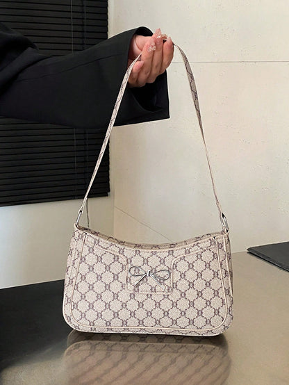 Elegant Crescent-Shaped Underarm Shoulder Bag For Women, Chic Casual Fashion, Solid Color Underarm Bag